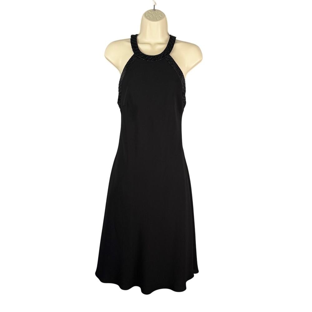 Jones New York Dress 6 Cocktail‎ Formal Bead Sequin Silk Trim Glam NYE Event